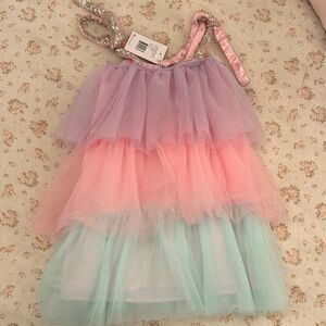 Lola + The Boys Pastel Tiered Tulle Dress in Lavender, Pink, Mint